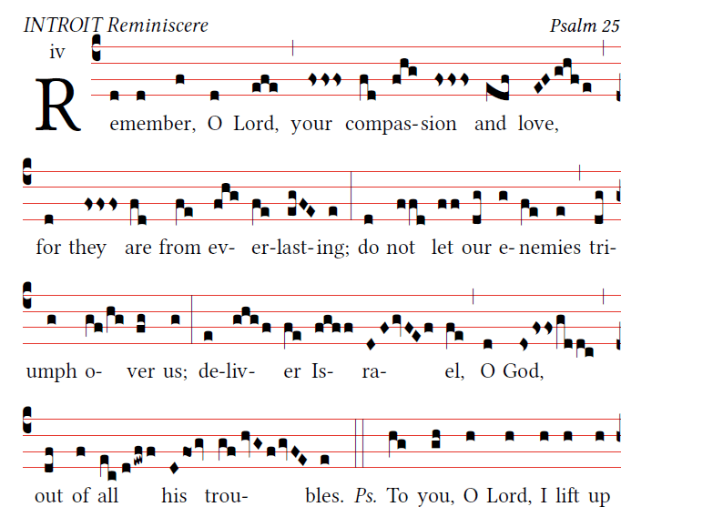 chant Reminiscere sung in English from the New American Gradual