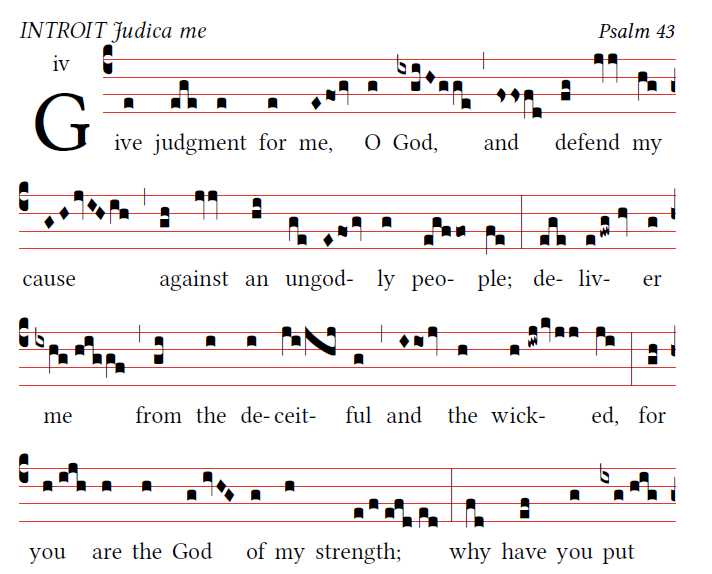 Introit "Judica me," from The American Gradual.